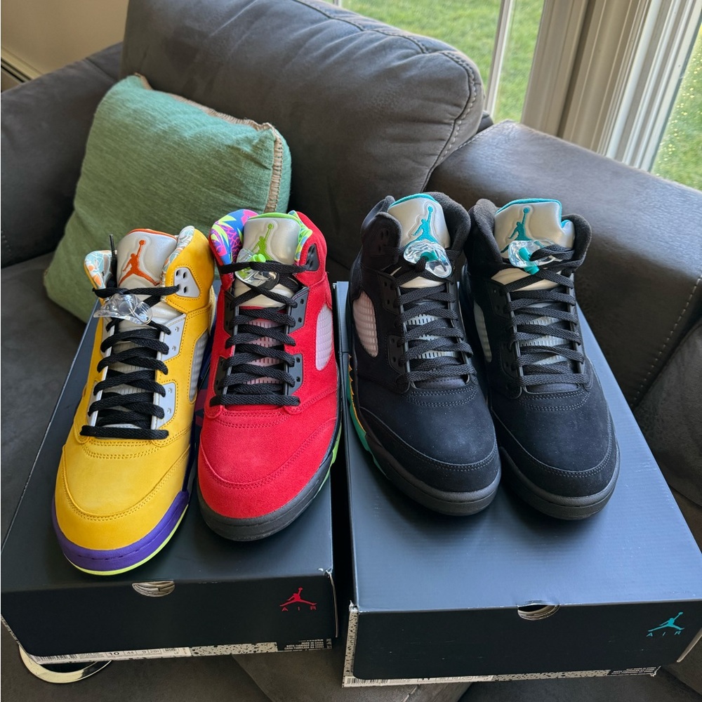 Air Jordan 5 Bundle “What The” Size 10 and “Aqua” Size 11 Brand New